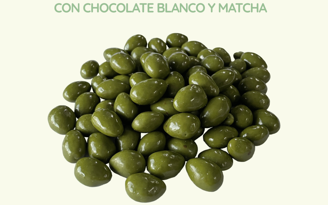 Almendra Cubierta Con Chocolate Blanco Y Matcha