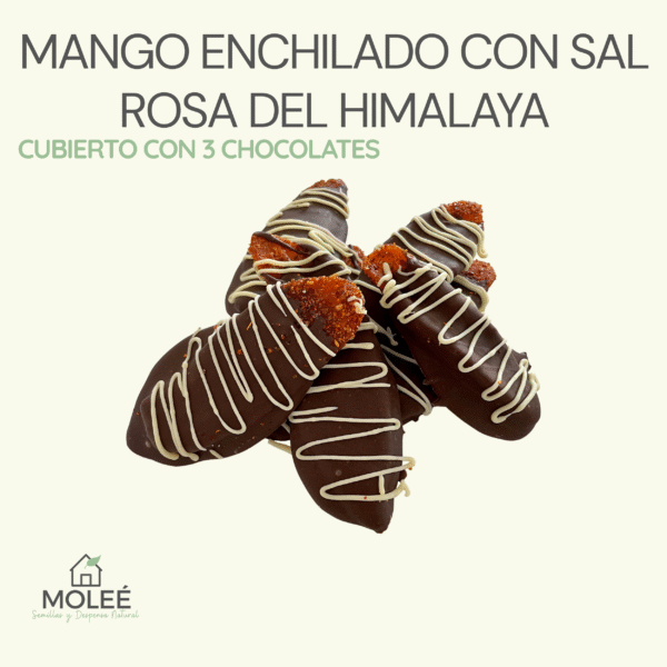 Mango Enchilado Con Sal Rosa Del Himalaya Cubierto Con 3 Chocolates