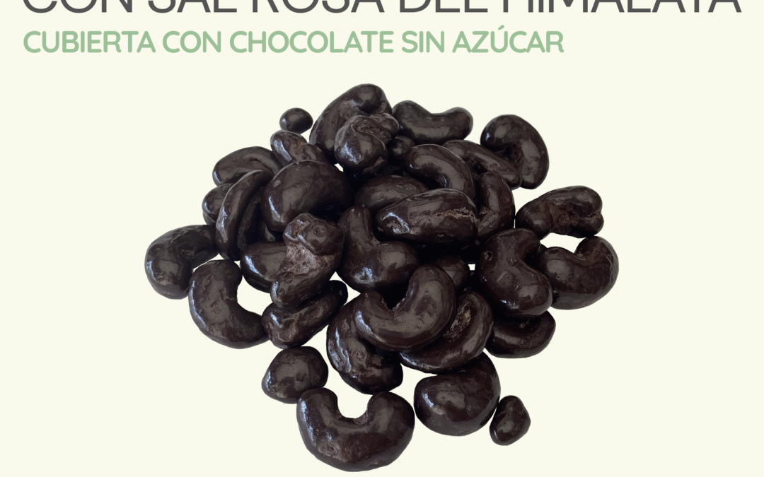 Nuez De La India Tostada Con Sal Rosa Del Himalaya Cubierta Con Chocolate Sin Azúcar